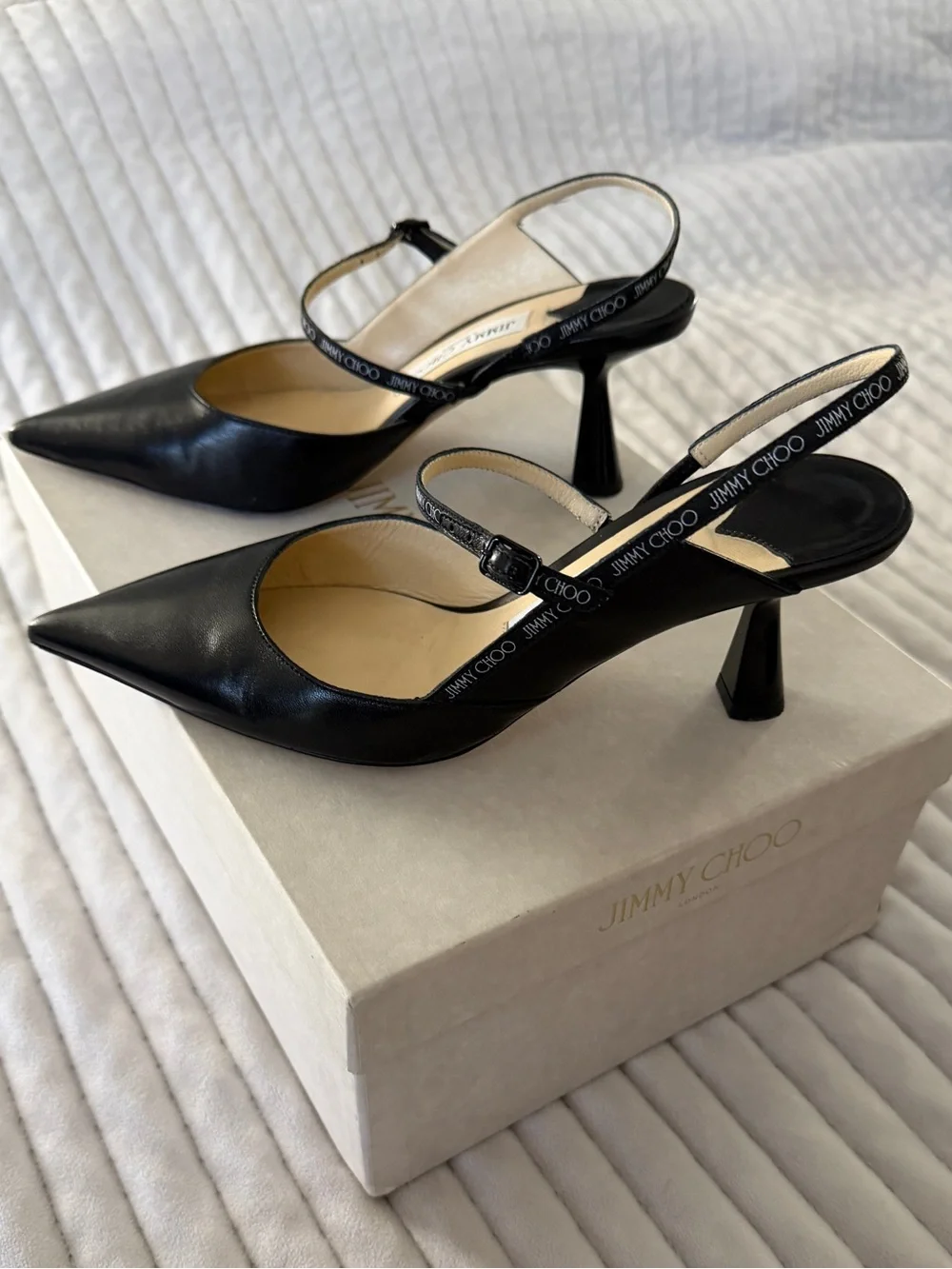 Jimmy Choo Ray 65 Black Leather Pumps | Size 36.5